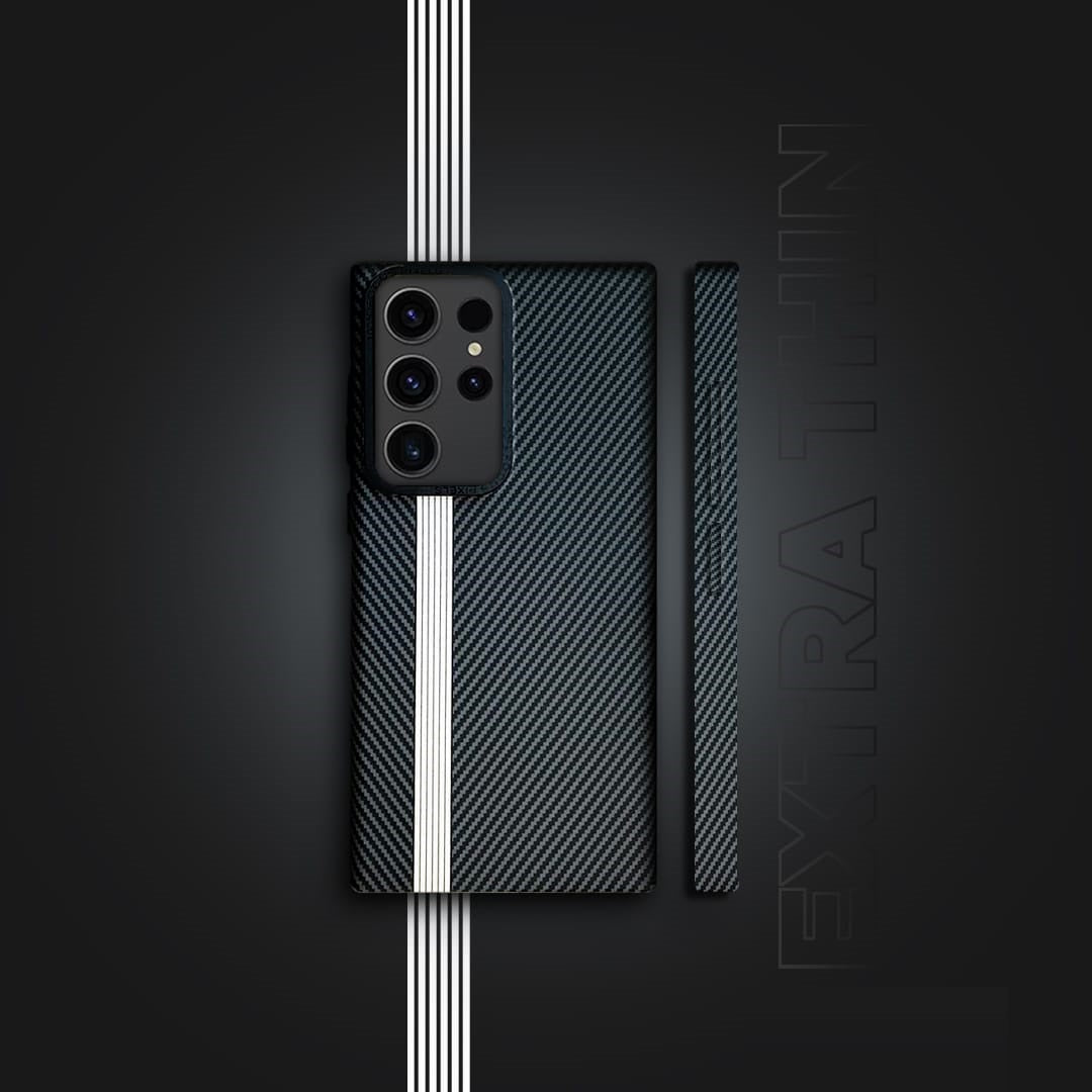 Samsung Galaxy S24 Carbon Fiber Real Aramid Kevilar Case  Black-Silver