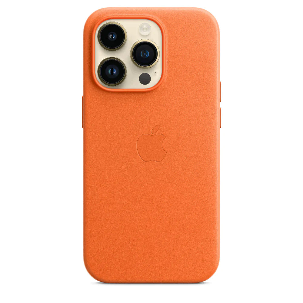 iPhone 15 Pro Leather Case - Orange