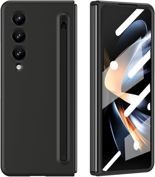 Samsung Galaxy Z Fold 4 Matte Case Ultra-Thin Silky Liquid PC Bumper Case with S-Pen (Without Front Glass)