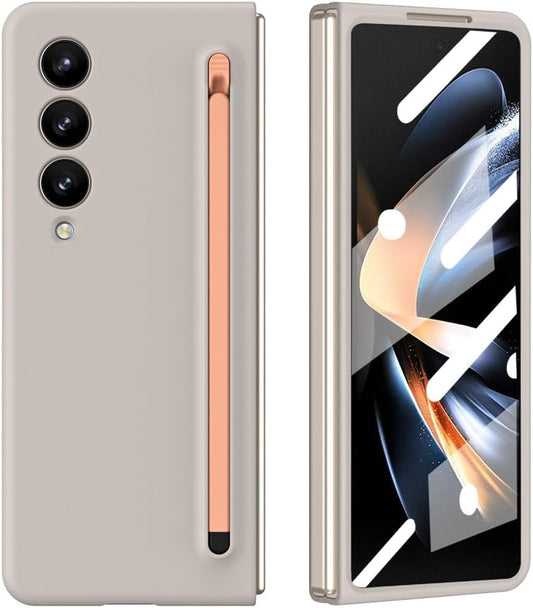 Samsung Galaxy Z Fold 4 Matte Case Ultra-Thin Silky Liquid PC Bumper Case with S-Pen (Without Front Glass)