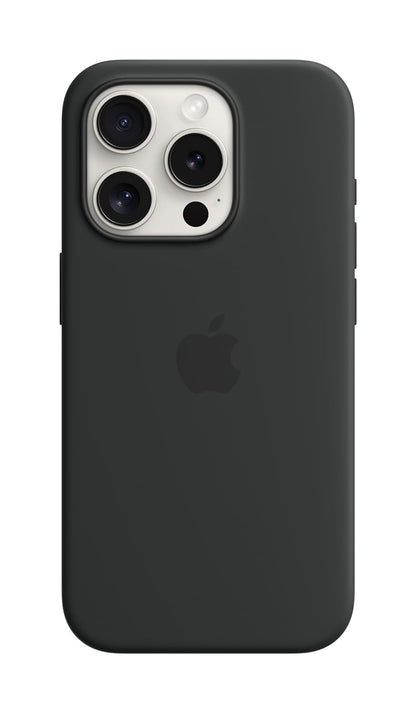 iPhone 15 Pro Original Silicone Case With Mag-safe (IC Animation Working) - Midnight Black