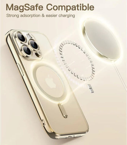 iPhone 15 Pro Electroplating MagSafe Case with Camera Protection- Gold