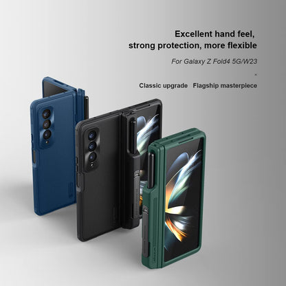 Samsung Z Fold4 Super Frosted Shield Fold 180 Folding 360 Protection Hidden Phone Holder & Detachable S Pen Slot - Green