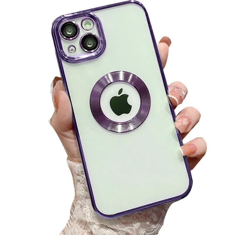 iPhone 14 Transparent Electroplating Case with Camera Protection