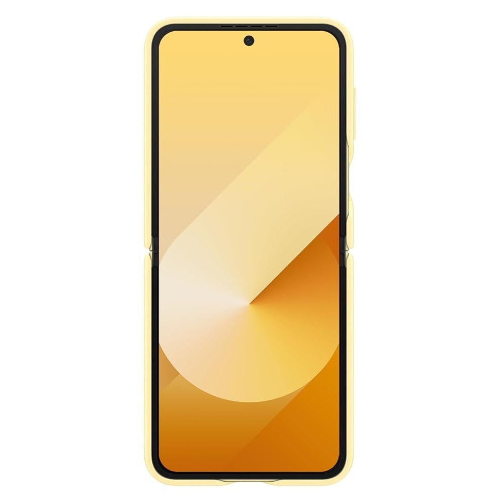 Samsung Galaxy Z Flip 6 Leather Case, Slim Leather Case Soft Inside with Hinge Protection - Yellow