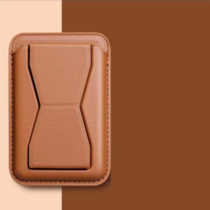 iPhone 15 Faux Leather Wallet Magsafe With Stand - Brown / Purple