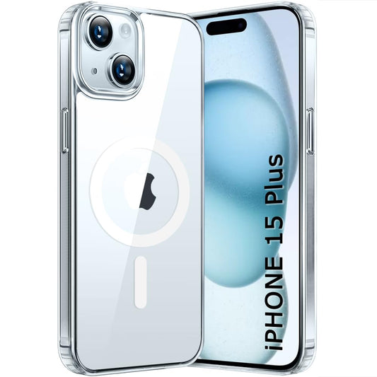 iPhone 15 Plus Crystal Clear Soft Silicon Transparent Scratch-Resistant Magsafe Case - Clear