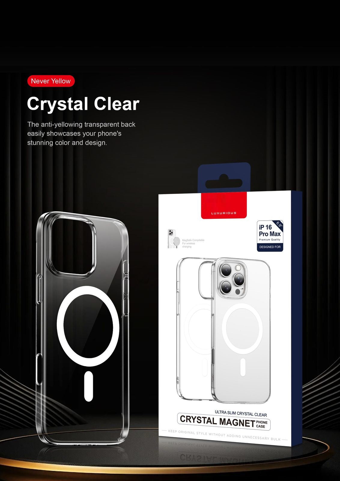 iPhone 16 Pro Max Super Sim Crystal Clear Never Yellowing Premium Quality Hard Case