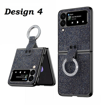 Samsung Galaxy Z Flip 4 Slim Case With Ring Shiny Bling Diamond Plating Case