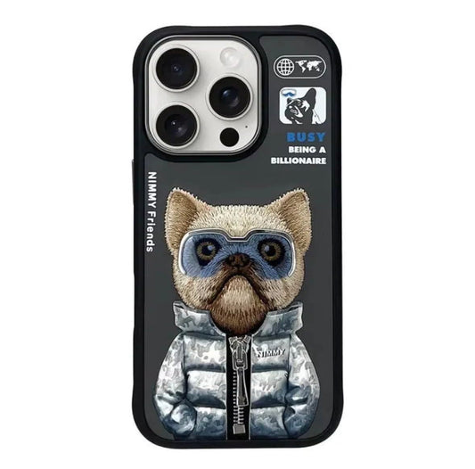 iPhone 14 Pro Nimmy Jacket Cool & Cute Embroidery Case Cover Swag Dog