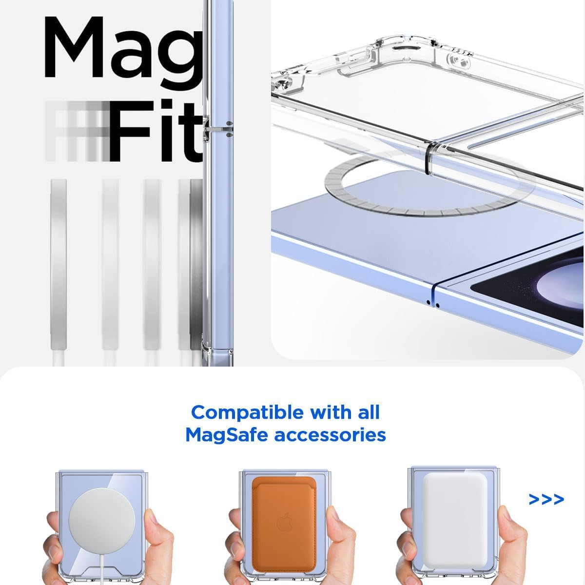 Samsung Galaxy Z Flip 5 Anti-Knock TPU Transparent MagSafe Case
