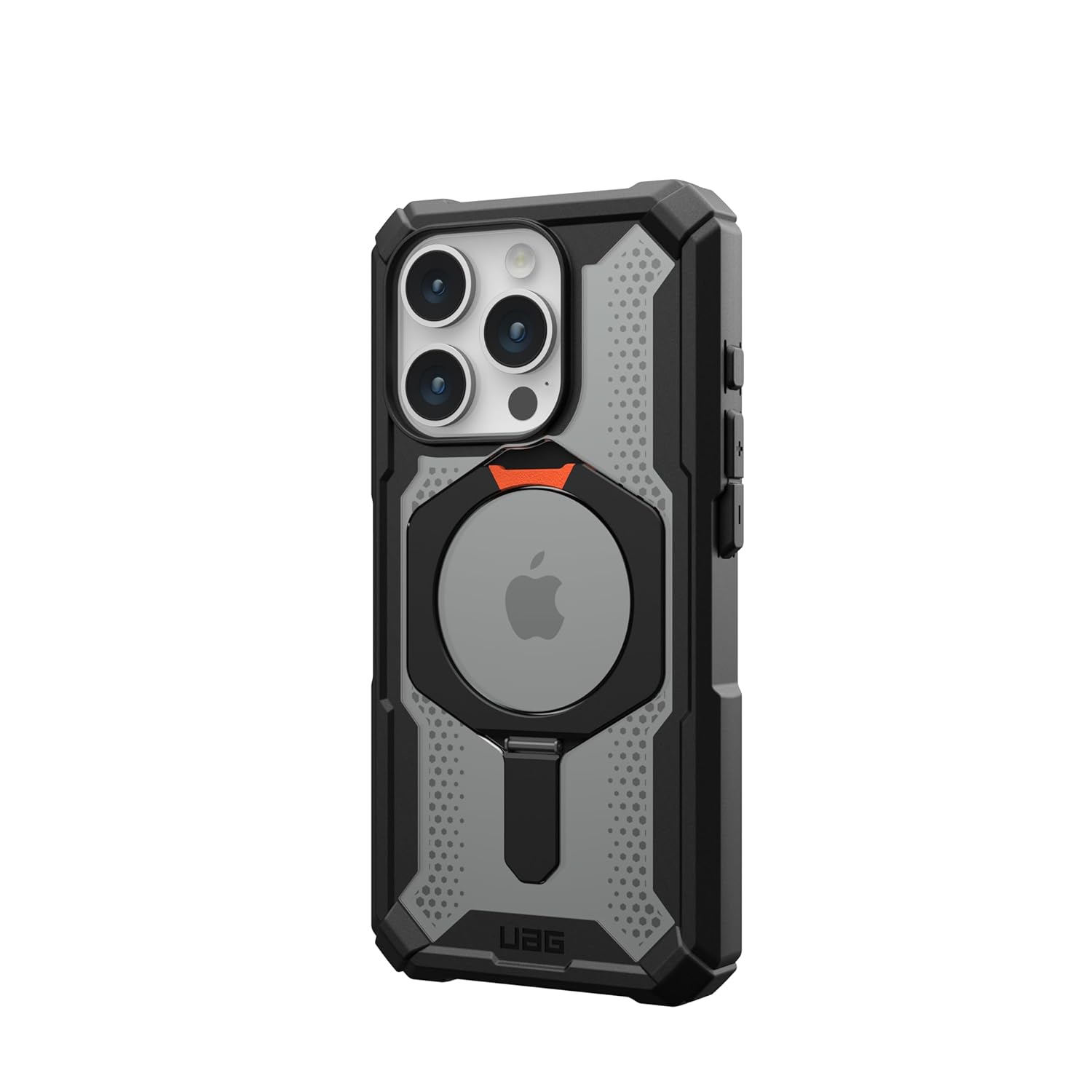 iPhone 15 UAG  Plasma XTE Mag-Safe Compatible, Rugged Lightweight Shockproof Metal Ring with Kickstand - Ash