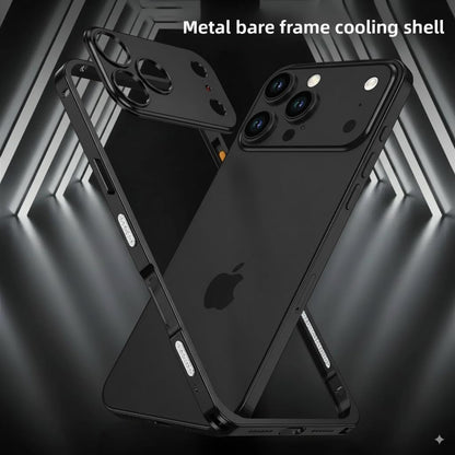 iPhone 17 Pro Max Metal Bumper Case, Element X Cooling with Camera Protector - Black