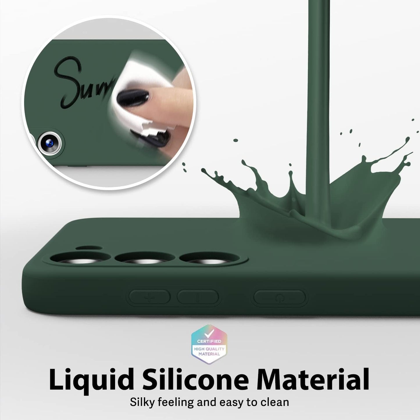 Samsung Galaxy S24 Liquid Silicon Case With Logo- Green