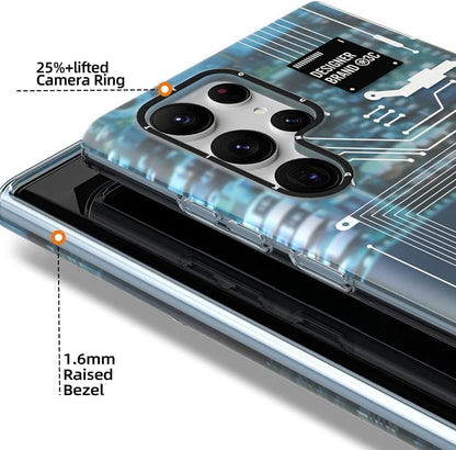 Samsung Galaxy S25 Ultra Youngkit Case, Futuristic Circuit Board Magnetic Case with Magsafe