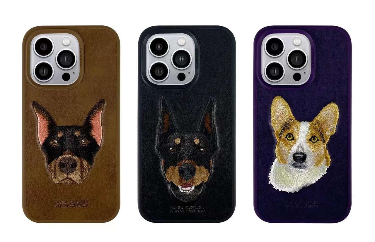 iPhone 14 Pro Max Santa Barbara Polo Racquet Club’s Curtis(Dog) Series Embroided Phone Case