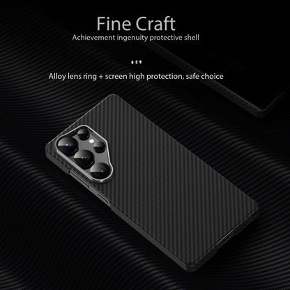 Samsung Galaxy S25 Ultra Carbon Case, Slim Thin Lightweight Minimalist Style with Carbon Fiber Textures with Magsafe - Black