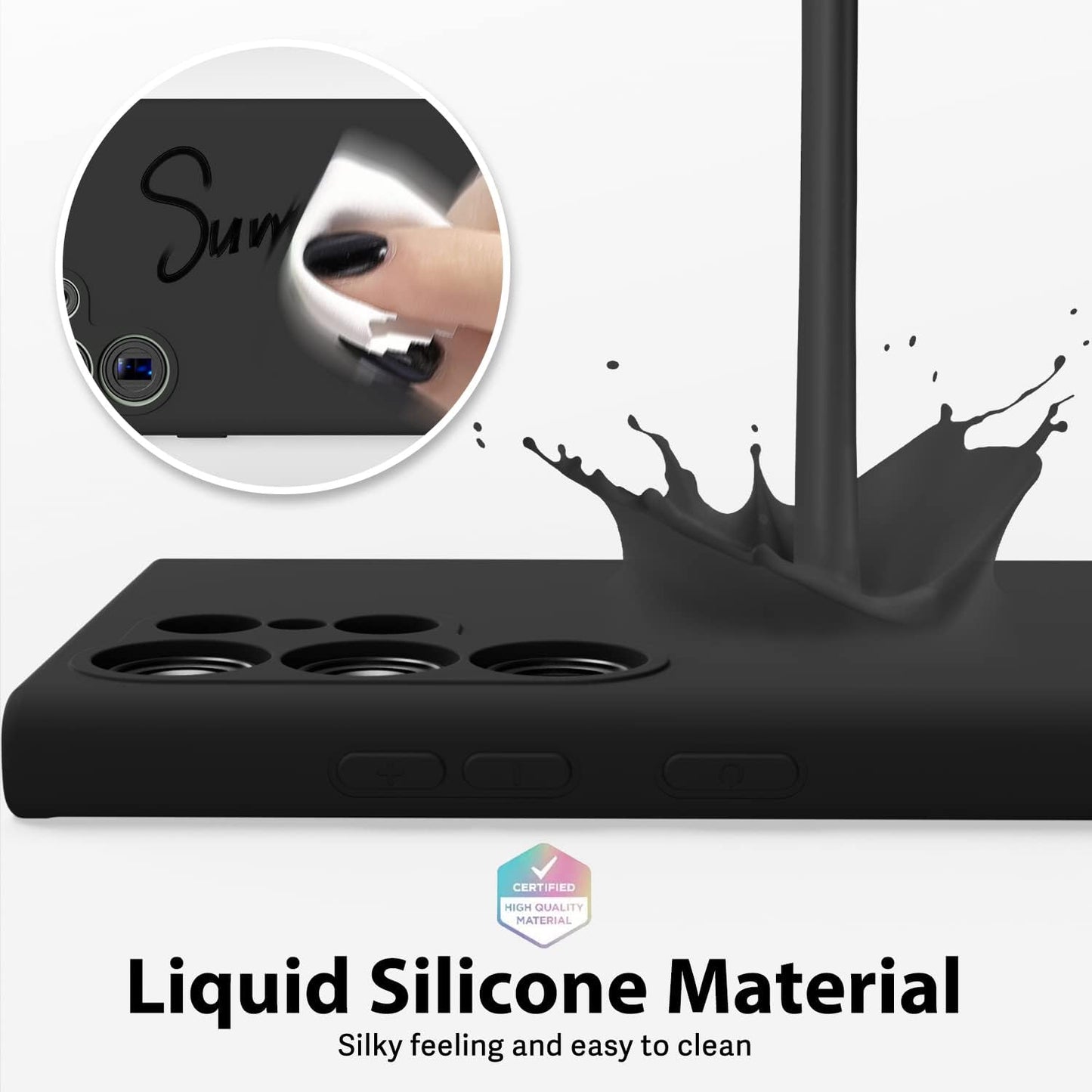 Samsung Galaxy S22 Ultra Liquid Silicon Case With Logo