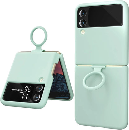 Samsung Galaxy Z Flip 3 Silicon Case Liquid Silicon Inner Fabric with Logo