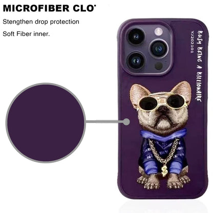 iPhone 15 Pro Max Nimmy 3D Embroided Swag Dog Case Cover - Purple