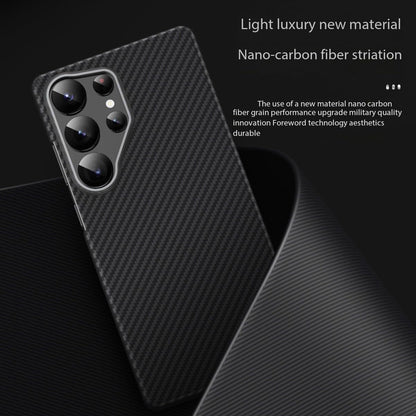 Samsung Galaxy S25 Ultra Carbon Case, Slim Thin Lightweight Minimalist Style with Carbon Fiber Textures with Magsafe - Black