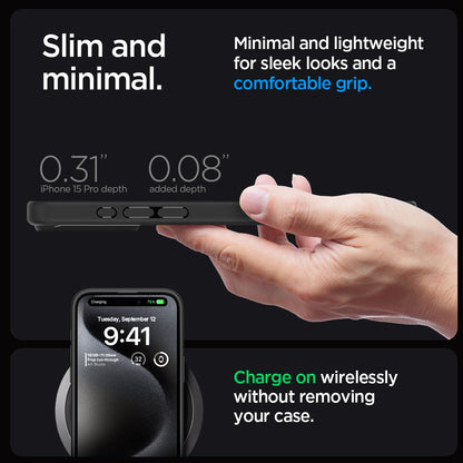 iPhone 15 Pro Ultra Hybrid Crystal Clear Shockproof Slim Transparent Case - Black