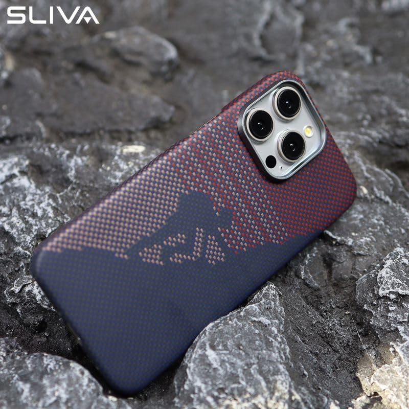 iPhone 16 Pro Max Carbon Fiber Case, SLIVA Real Carbon Aramid Fiber Case 0.5 mm Thin