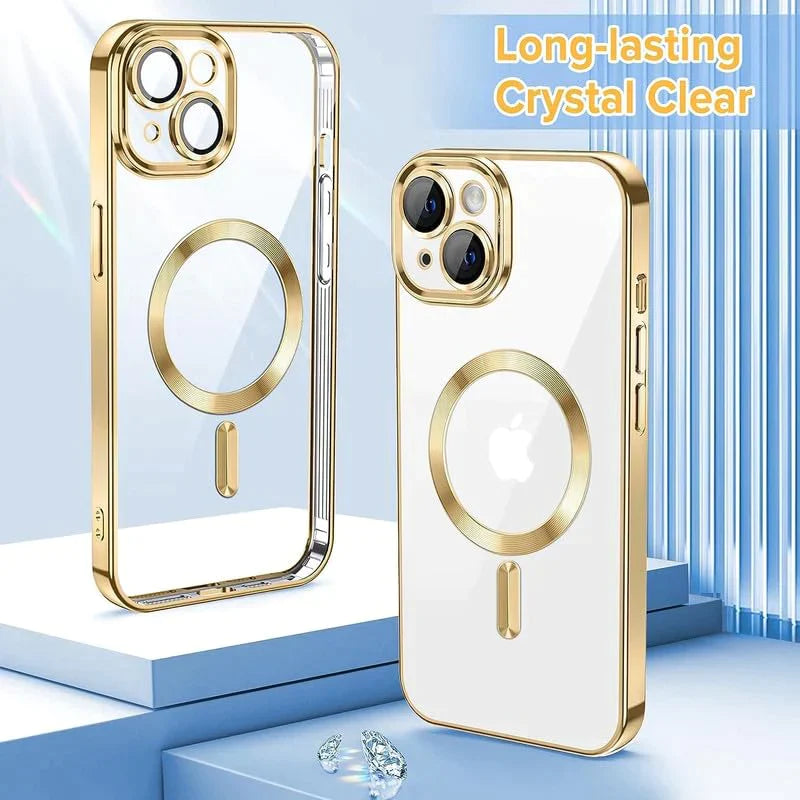 iPhone 14 Pro Max Electroplating MagSafe Case with Camera Protection- Gold