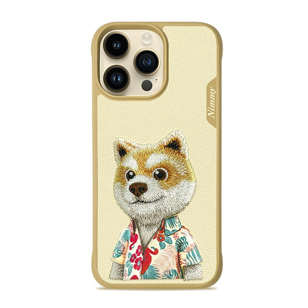 iPhone 15 Pro Max Nimmy Seaside Dog Pet Series Leather Case