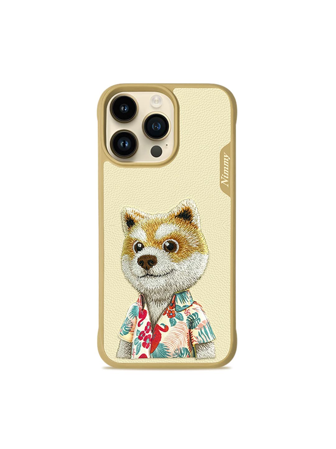 iPhone 15 Nimmy Seaside Dog Pet Series Leather Case