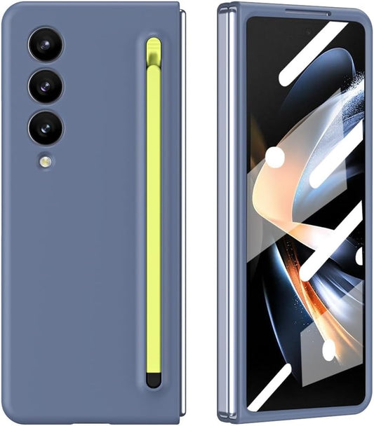 Samsung Galaxy Z Fold 4 Matte Case Ultra-Thin Silky Liquid PC Bumper Case with S-Pen (Without Front Glass)