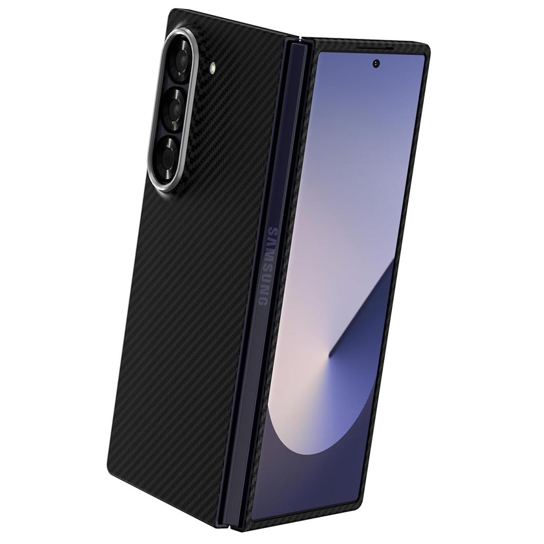 Samsung Galaxy Z Fold 6 0.5mm Super Slim Original SLIVA Real Carbon Aramid Fiber Skin Case - Black