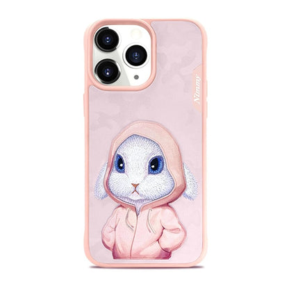 iPhone 15 Pro Max Nimmy Rabbit Embroidery Pet Series Leather Case