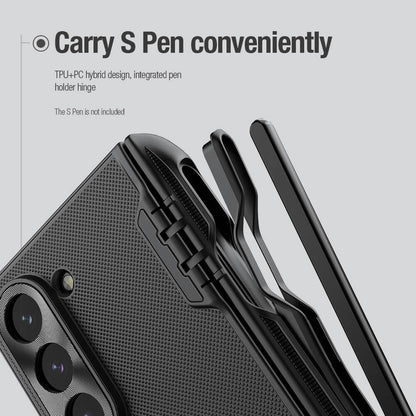 Samsung Galaxy Z Fold6 Nillkin Case, Super Frosted Matte PC Cover with Hinge Protection and S-Pen Slot - Black