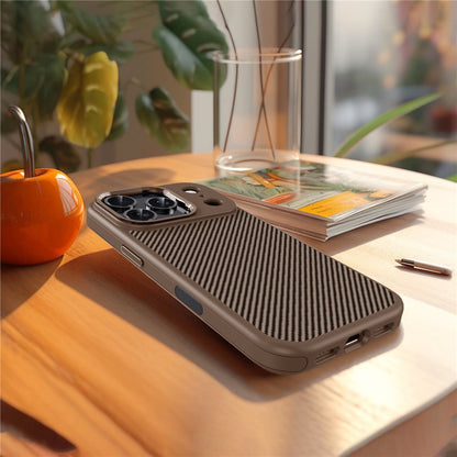 iPhone 17 Soft Carbon Texture Case with Camera Control Button and Magsafe - Desert Titanium