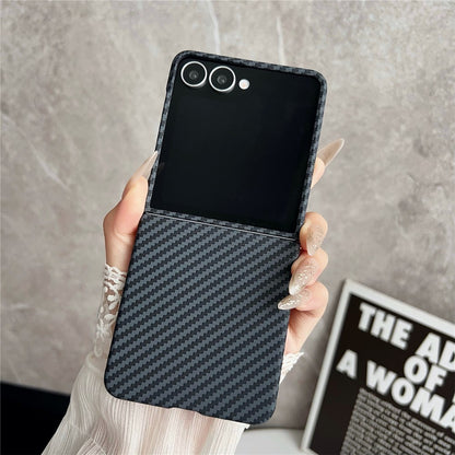 Samsung Galaxy Z Flip7 Carbon Case, Ultra-thin Lightweight Aramid Fiber Cover - Black