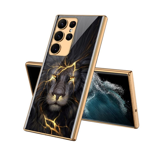 Samsung Galaxy S23 Ultra Lion Pattern Glass Case