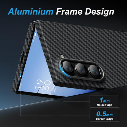 Samsung Galaxy Z Fold 6 0.5mm Super Slim Original SLIVA Real Carbon Aramid Fiber Skin Case - Blue