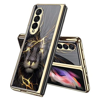 Samsung Galaxy Z Fold 4 Lion Pattern Glass Case