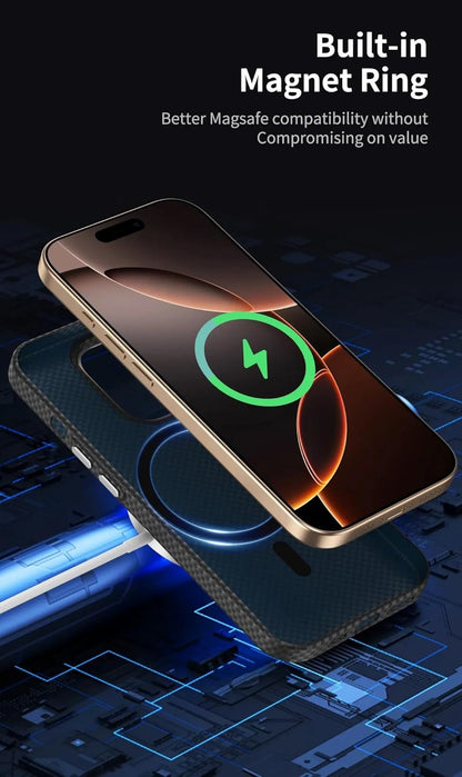 iPhone 16 Pro Max Carbon Fiber Case, SLIVA Real Carbon Aramid Fiber Case 0.5 mm Thin