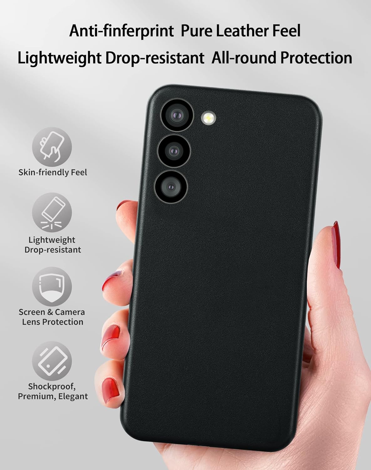 Samsung Galaxy S24 Plus Leather Case- Black