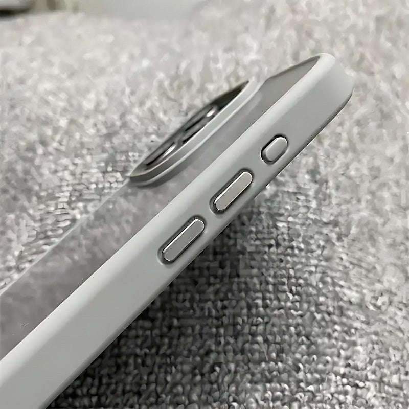 iPhone 15 Pro Max Hybrid Shockproof Slim Transparent Back Cover- Titanium Grey