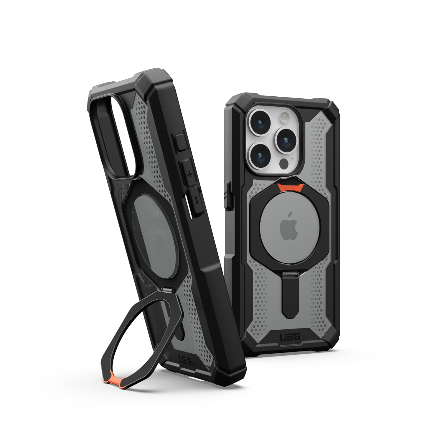 iPhone 15 UAG Plasma XTE Mag-Safe Compatible, Rugged Lightweight Shockproof Metal Ring with Kickstand