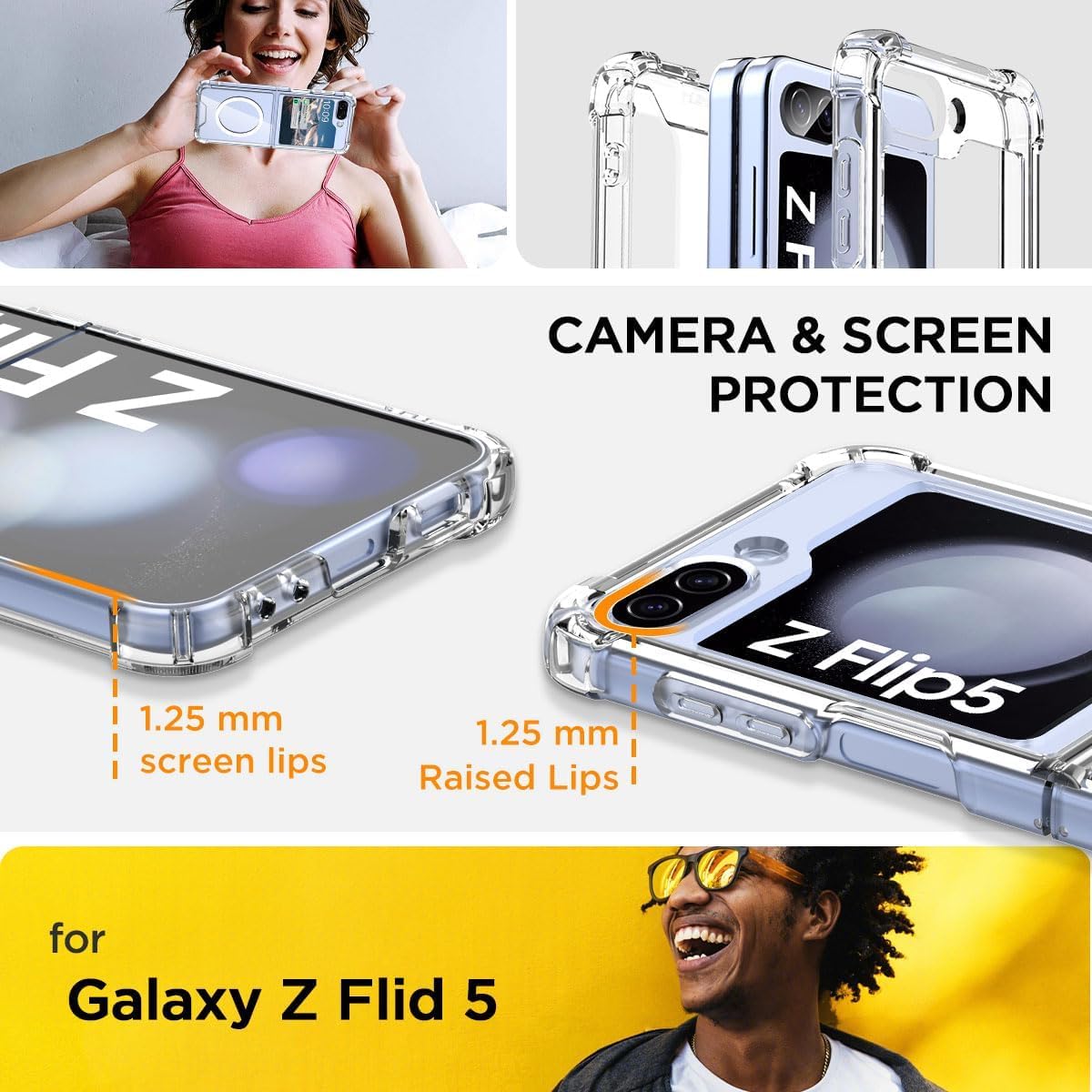 Samsung Galaxy Z Flip 5 Anti-Knock TPU Transparent MagSafe Case
