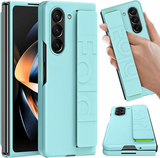 Samsung Galaxy Z Fold 5 Hand Strap Full Protective Hard PC Case- Green