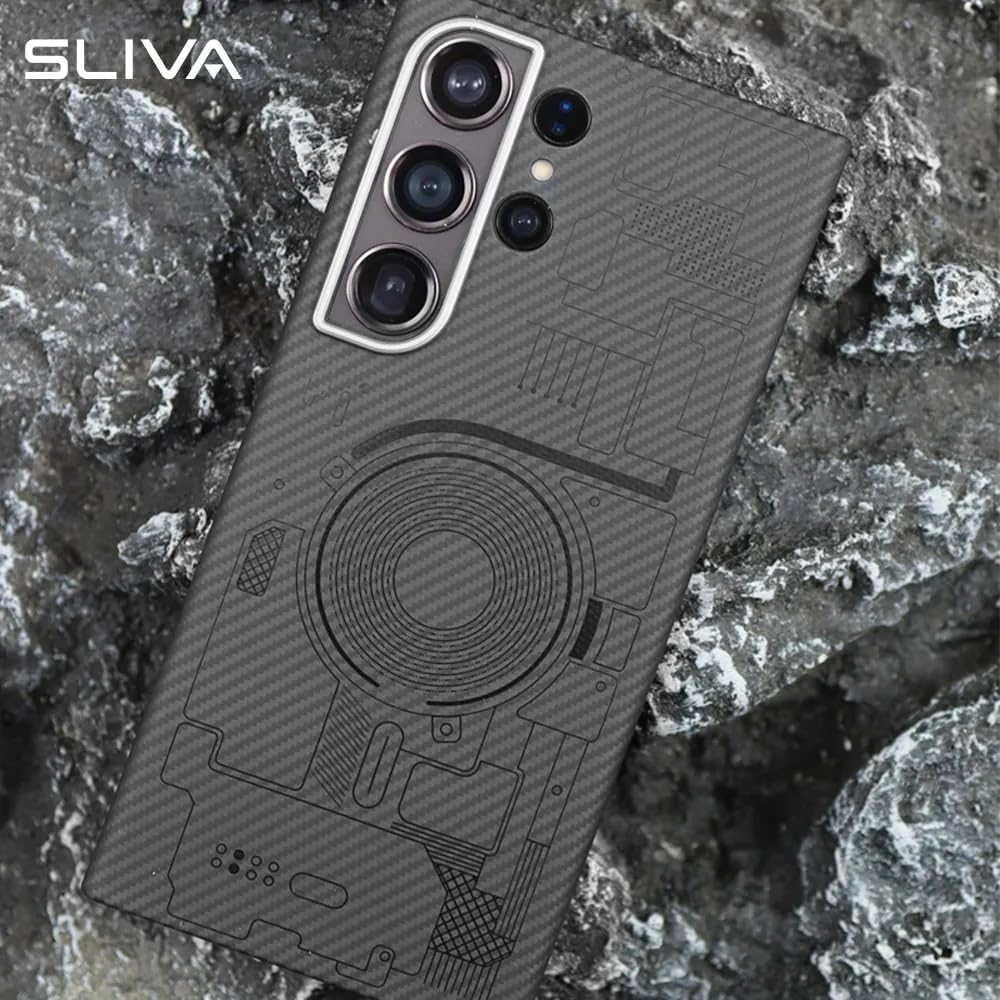 Samsung Galaxy S25 Ultra SLIVA Carbon Case, Real Aramid Carbon Fiber Thin Case - Hexa
