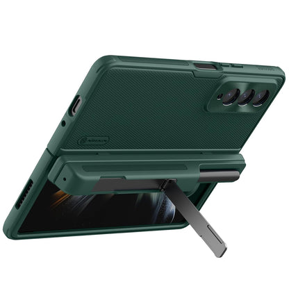 Samsung Z Fold4 Super Frosted Shield Fold 180 Folding 360 Protection Hidden Phone Holder & Detachable S Pen Slot - Green