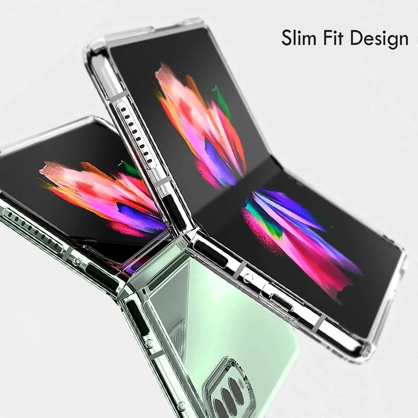Samsung Galaxy Z Fold 4 Transparent Case with Bumper Camera Protection - Transparent