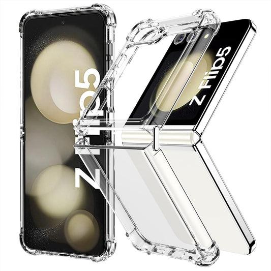 Samsung Galaxy Z Flip 5 Transparent Case with Bumper Camera Protection - Transparent