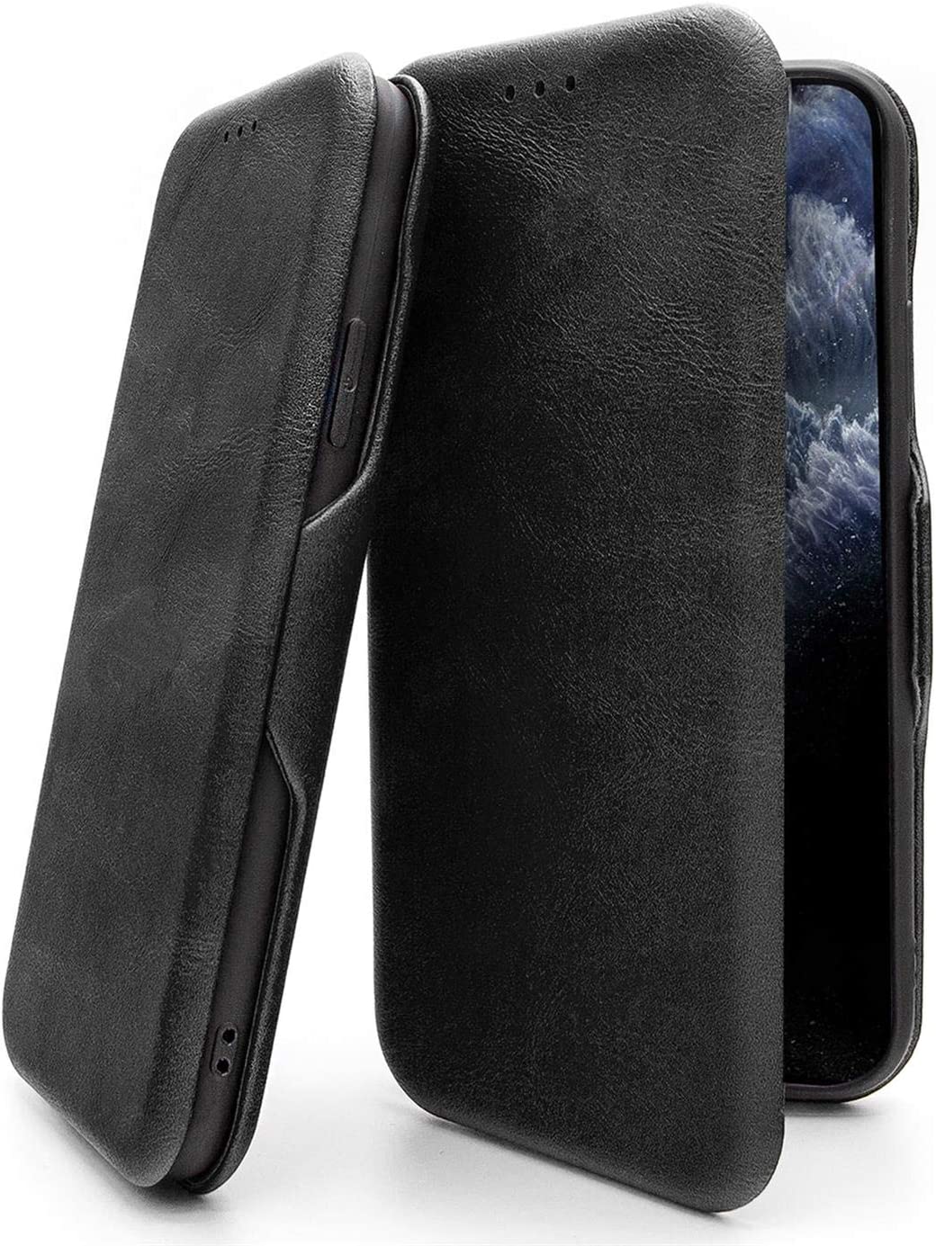 iPhone 7 / 8 Leather Flip Cover Stand With Card Holder Logo Cut Case